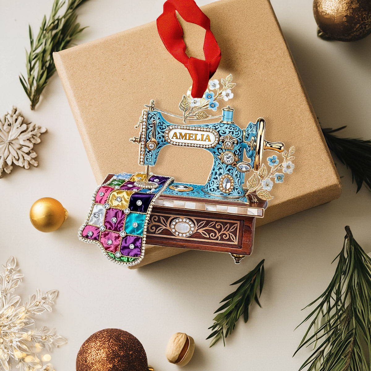 Sewing 2D Acrylic Ornament Sew Happy Personalized