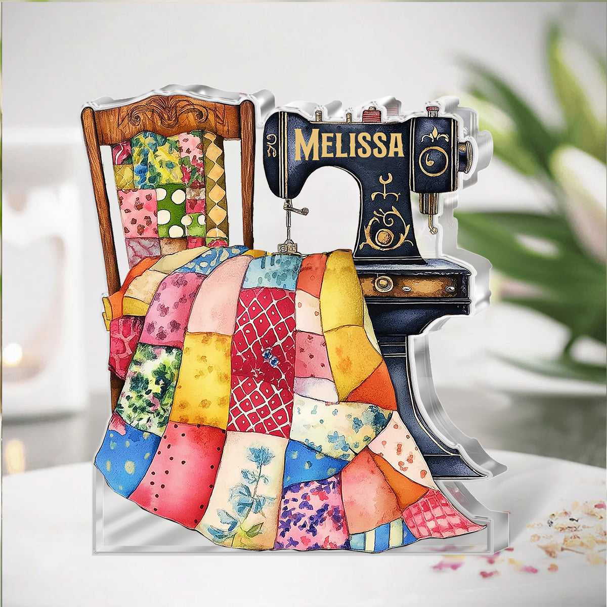 Sewing Lover Personalized Custom Shaped Acrylic Plaque Sewing Machine