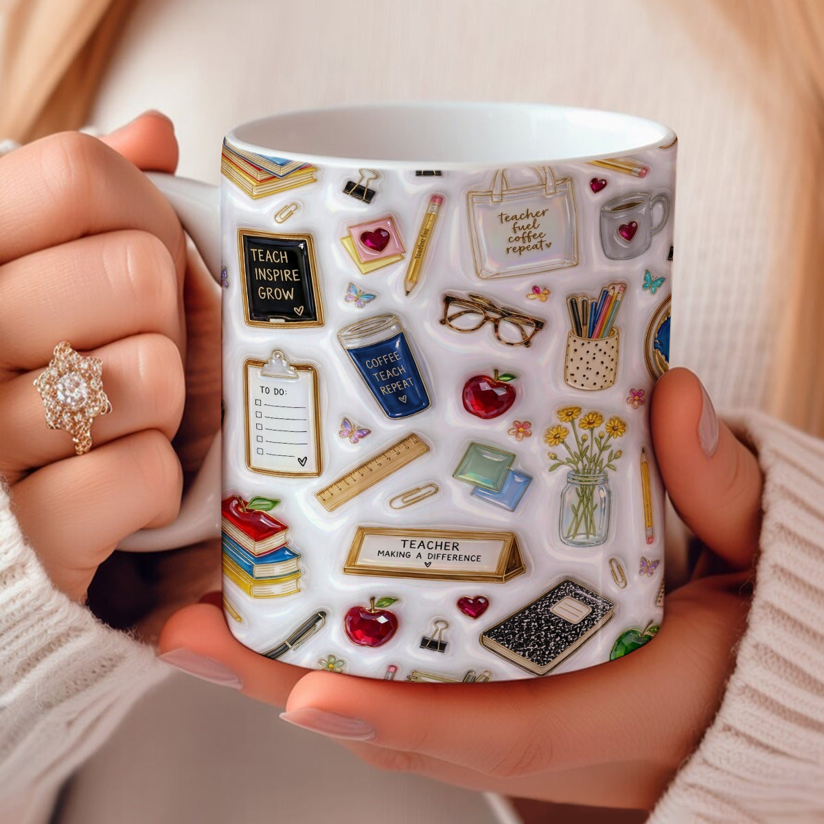 Teacher Ceramic Mug Teacher Fuel Coffee Repeat