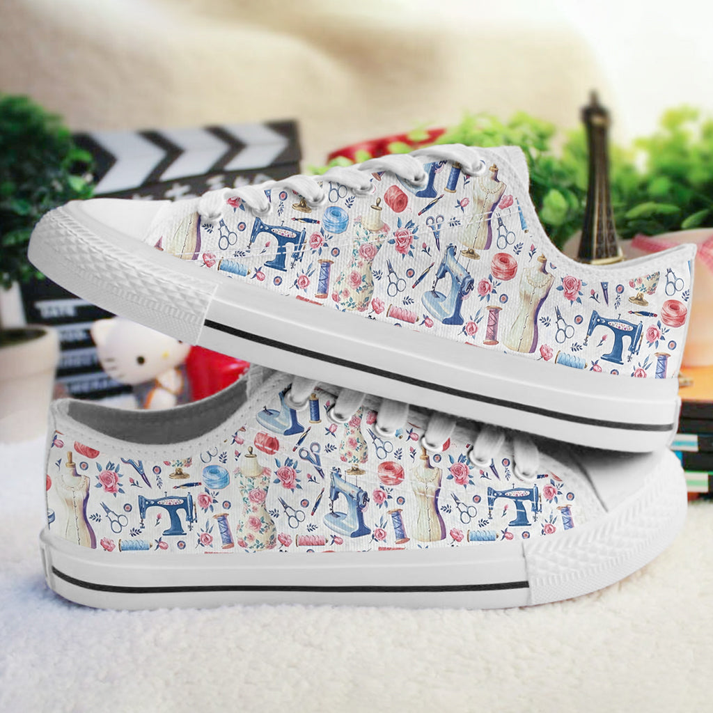 Sew Women's Low Top Shoes Stitched Memories