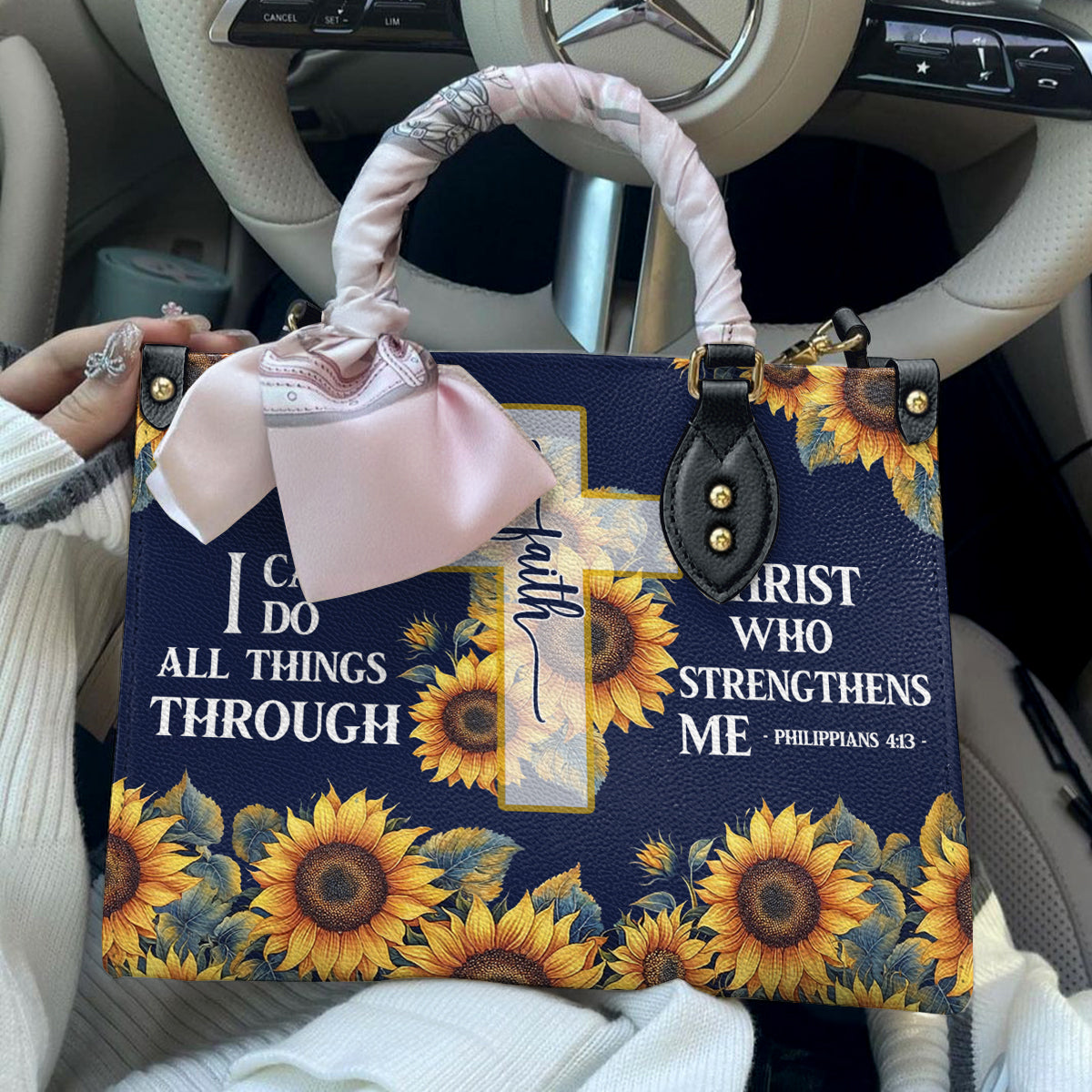 Faith Leather Bag Blessed Faith Sunflower