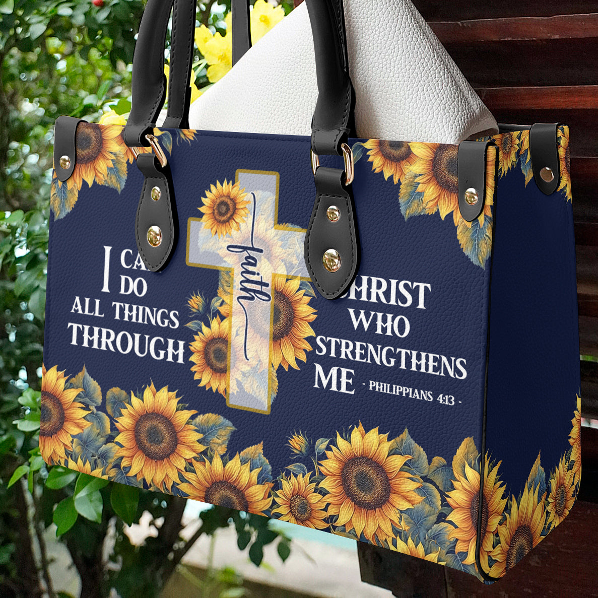 Faith Leather Bag Blessed Faith Sunflower