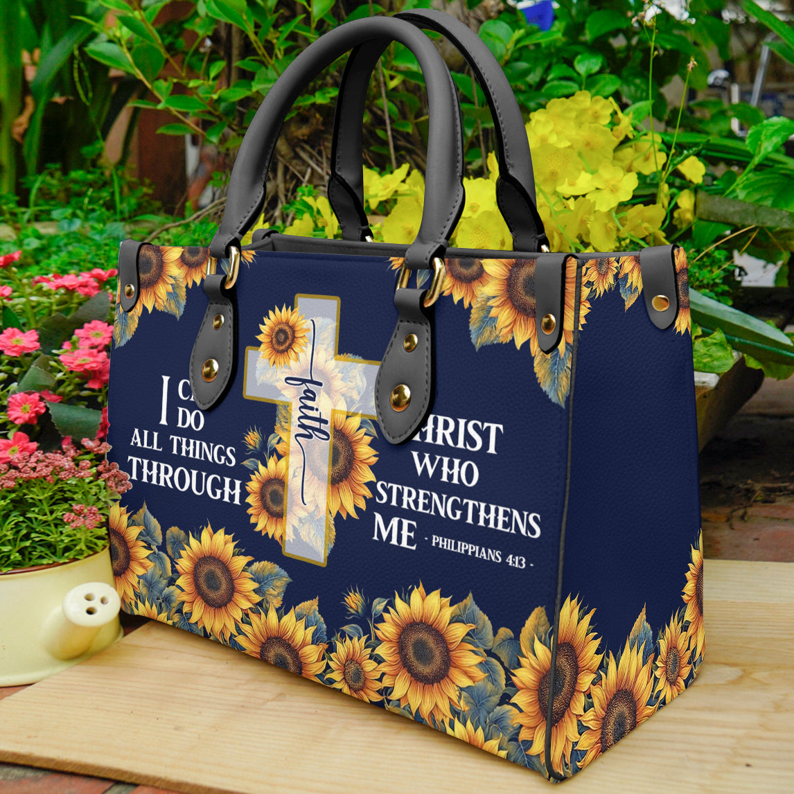 Faith Leather Bag Blessed Faith Sunflower