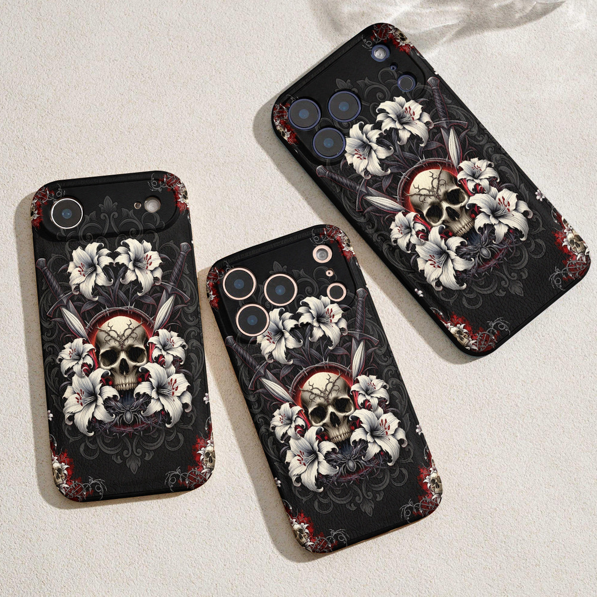 Gothic Leather Phone Case The Vow Skull