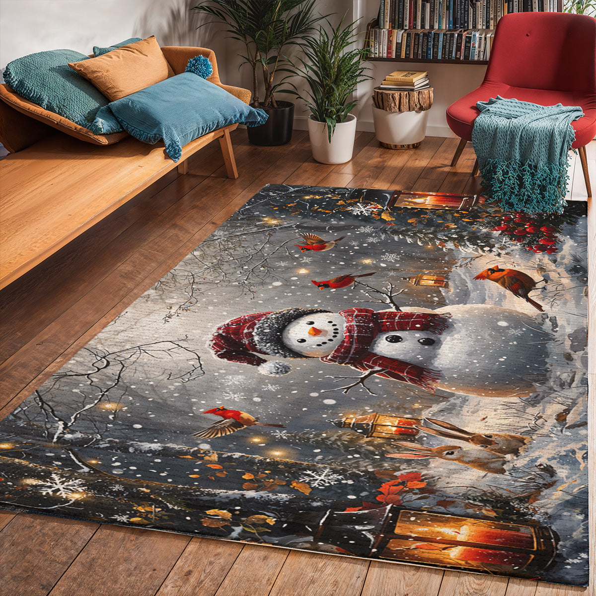 Christmas Area Rug Christmas in the Quiet Woods Winter Blessings