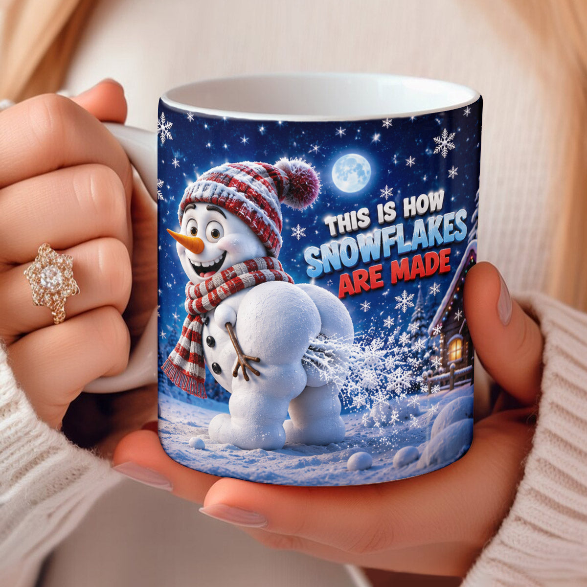 Winter Funny Ceramic Accent Mug How Snowflakes Are Made