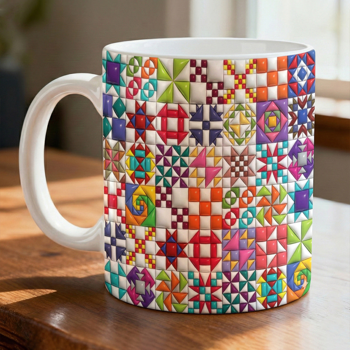 Sewing Lover 11Oz Mug Colorful Quilt Blocks