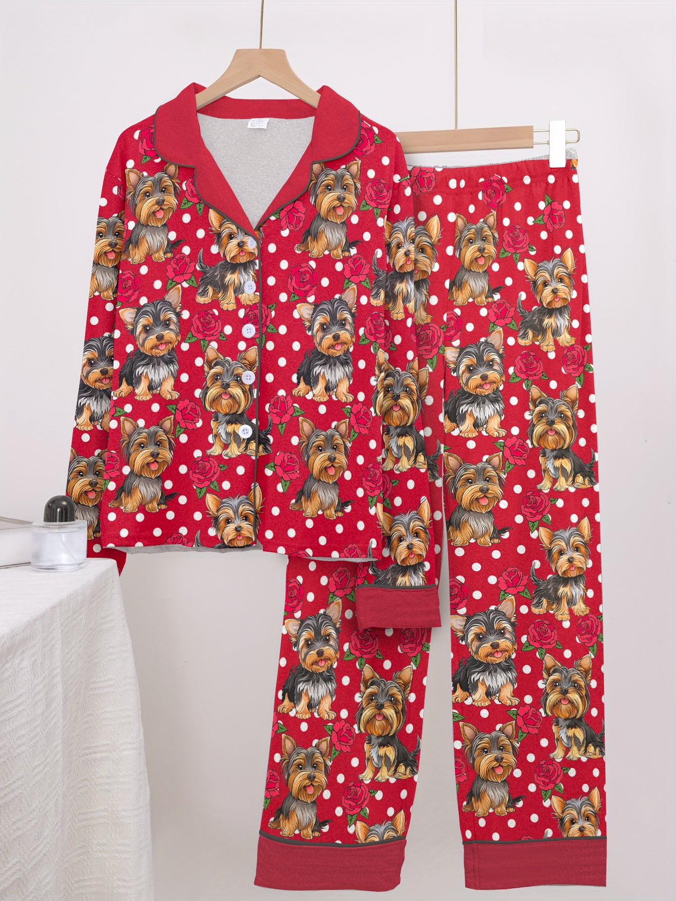 Yorkshire Terrier Classic Pajama Set Yorkie Rose Dreams