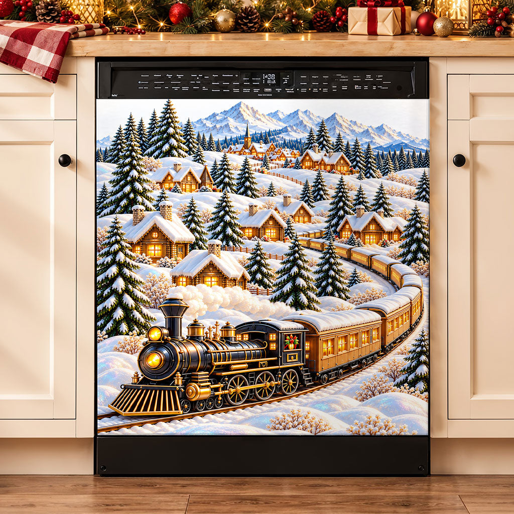 Christmas Magnetic Dishwasher Cover A Journey Through Winter Wonderland