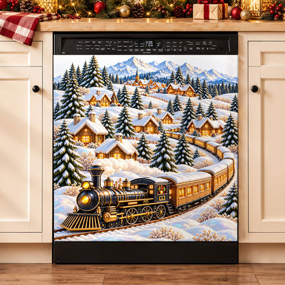 Christmas Magnetic Dishwasher Cover A Journey Through Winter Wonderland