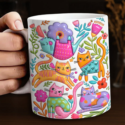 Cat Lover Ceramic Mug Fluffy Cute Cats