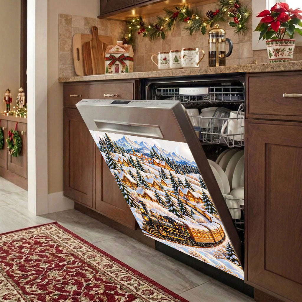 Christmas Magnetic Dishwasher Cover A Journey Through Winter Wonderland
