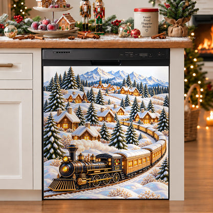 Christmas Magnetic Dishwasher Cover A Journey Through Winter Wonderland