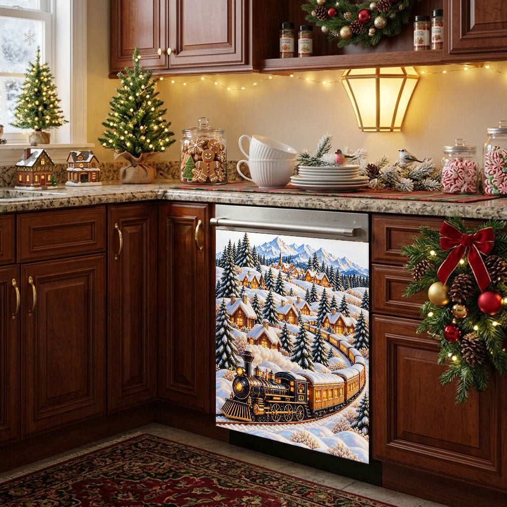 Christmas Magnetic Dishwasher Cover A Journey Through Winter Wonderland