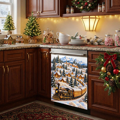Christmas Magnetic Dishwasher Cover A Journey Through Winter Wonderland