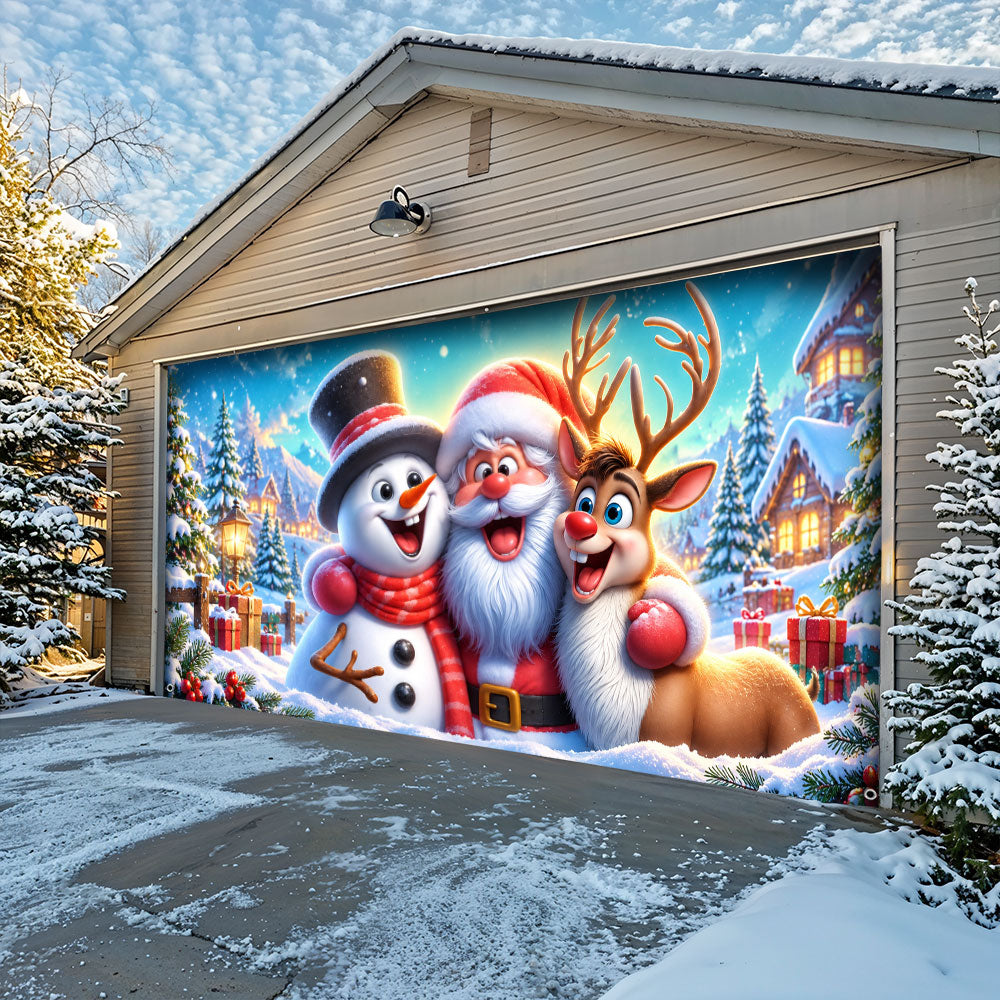Christmas Garage Door Banner Decoration – Santa's Merry Little Crew