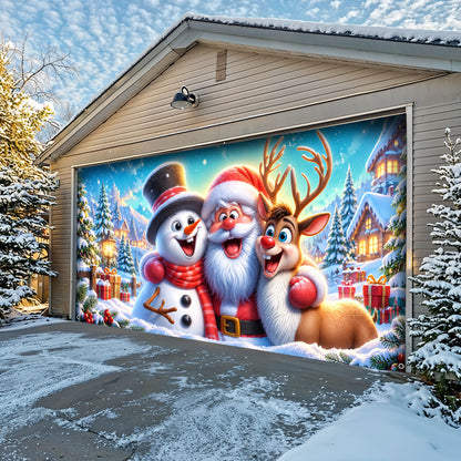 Christmas Garage Door Banner Decoration – Santa's Merry Little Crew