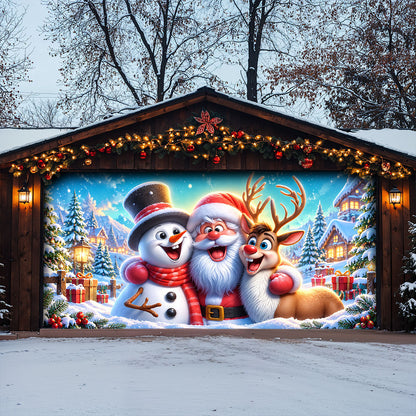 Christmas Garage Door Banner Decoration – Santa's Merry Little Crew