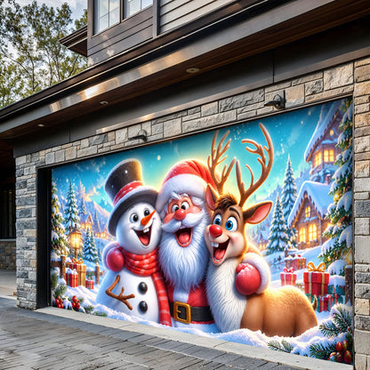 Christmas Garage Door Banner Decoration – Santa's Merry Little Crew