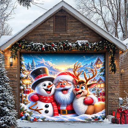 Christmas Garage Door Banner Decoration – Santa's Merry Little Crew