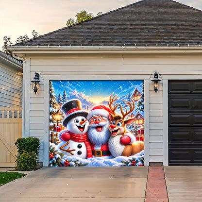 Christmas Garage Door Banner Decoration – Santa's Merry Little Crew