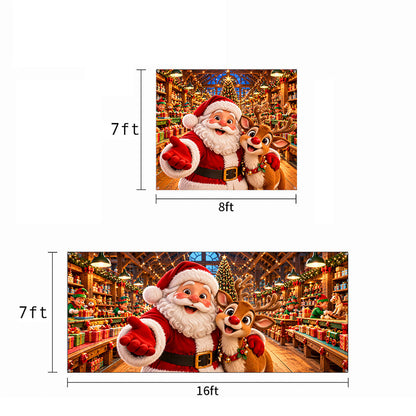 Christmas Garage Door Banner Decoration – Santa's Magical Toy Factory
