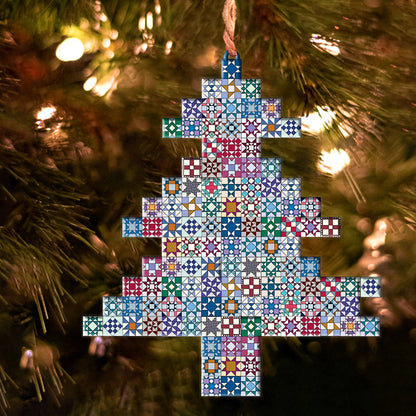 Quilting 2D Acrylic Ornament Quilting Blocks Christmas Tree