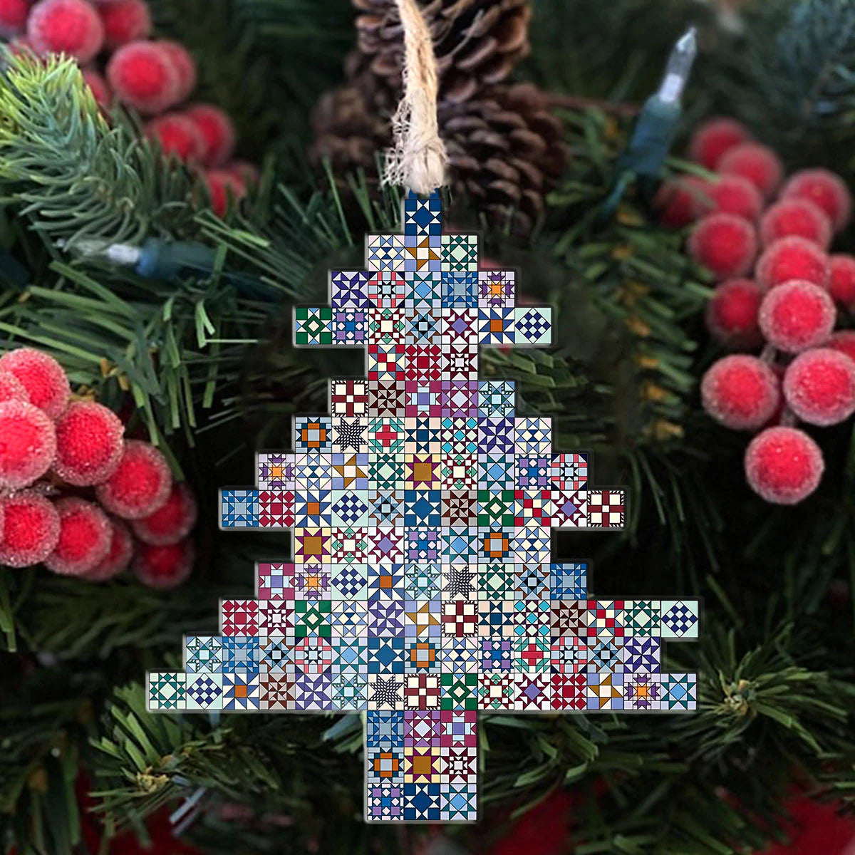 Quilting 2D Acrylic Ornament Quilting Blocks Christmas Tree