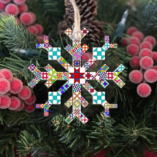 Quilting 2D Acrylic Ornament Quilting Blocks Snowflake