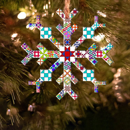 Quilting 2D Acrylic Ornament Quilting Blocks Snowflake