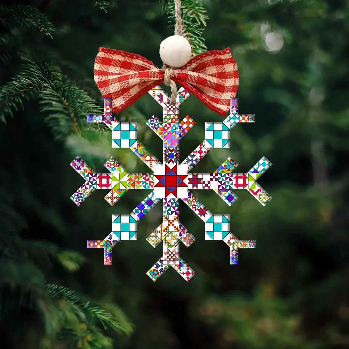 Quilting 2D Acrylic Ornament Quilting Blocks Snowflake