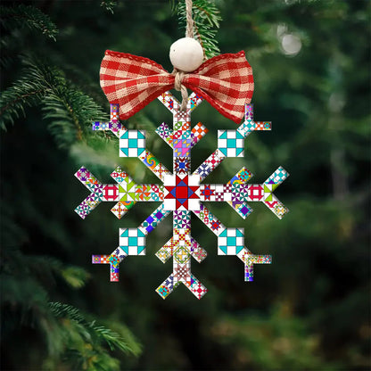 Quilting 2D Acrylic Ornament Quilting Blocks Snowflake