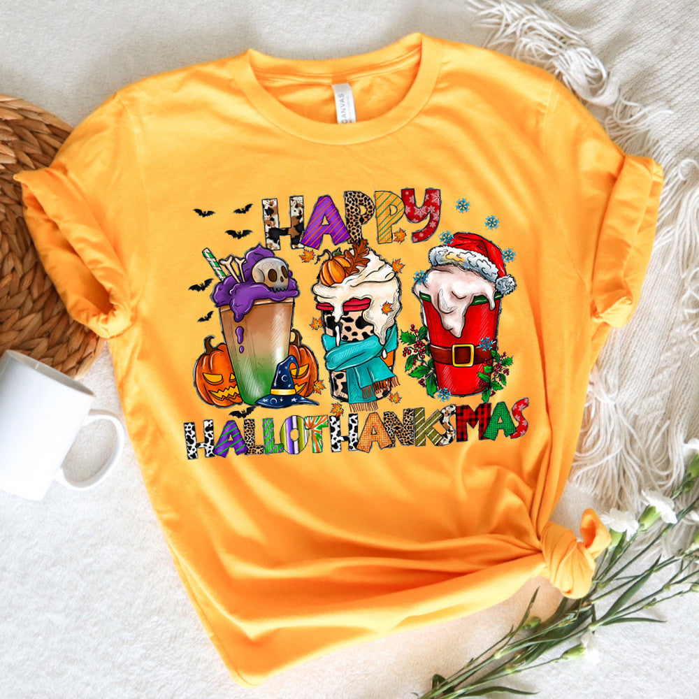 Graphic Tee Happy HalloThanksMas