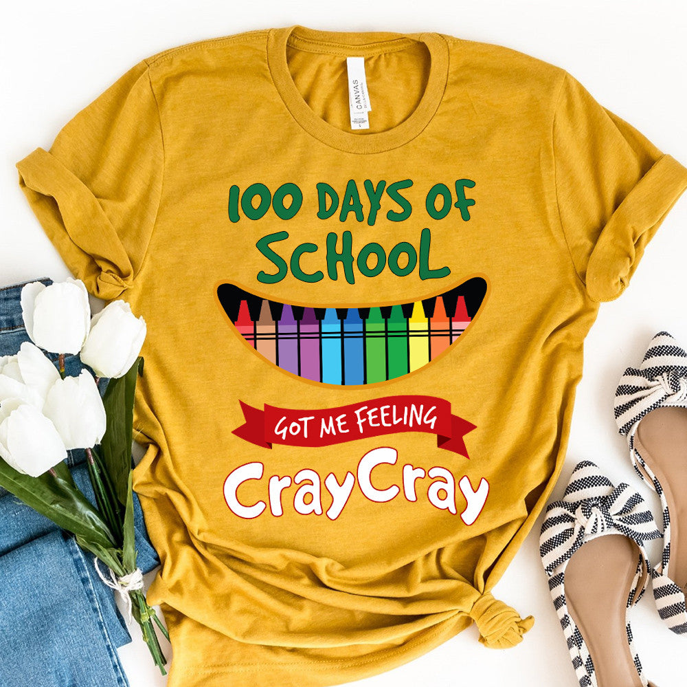 Teacher Graphic Tee Happy 100 Days Of School