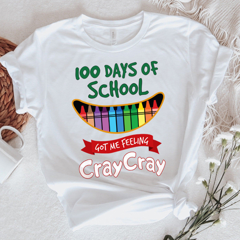 Teacher Graphic Tee Happy 100 Days Of School