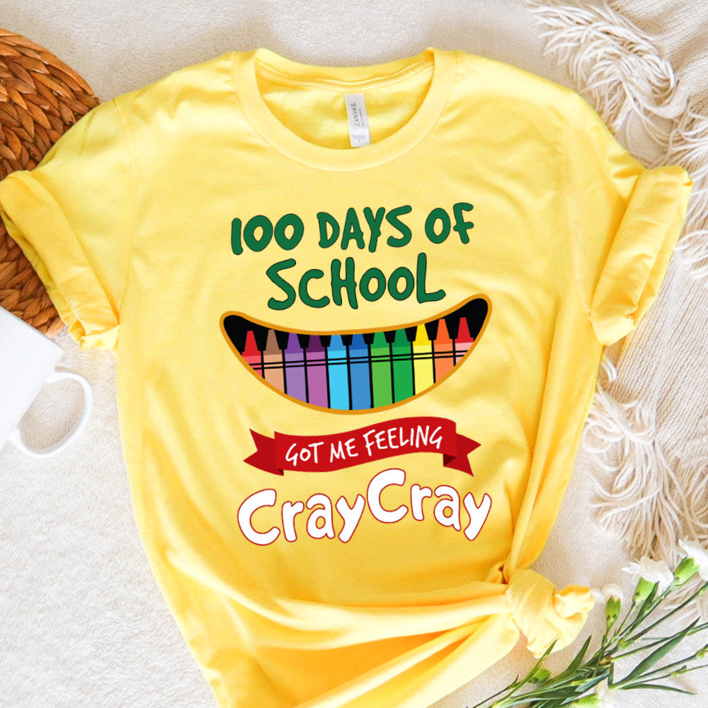 Teacher Graphic Tee Happy 100 Days Of School