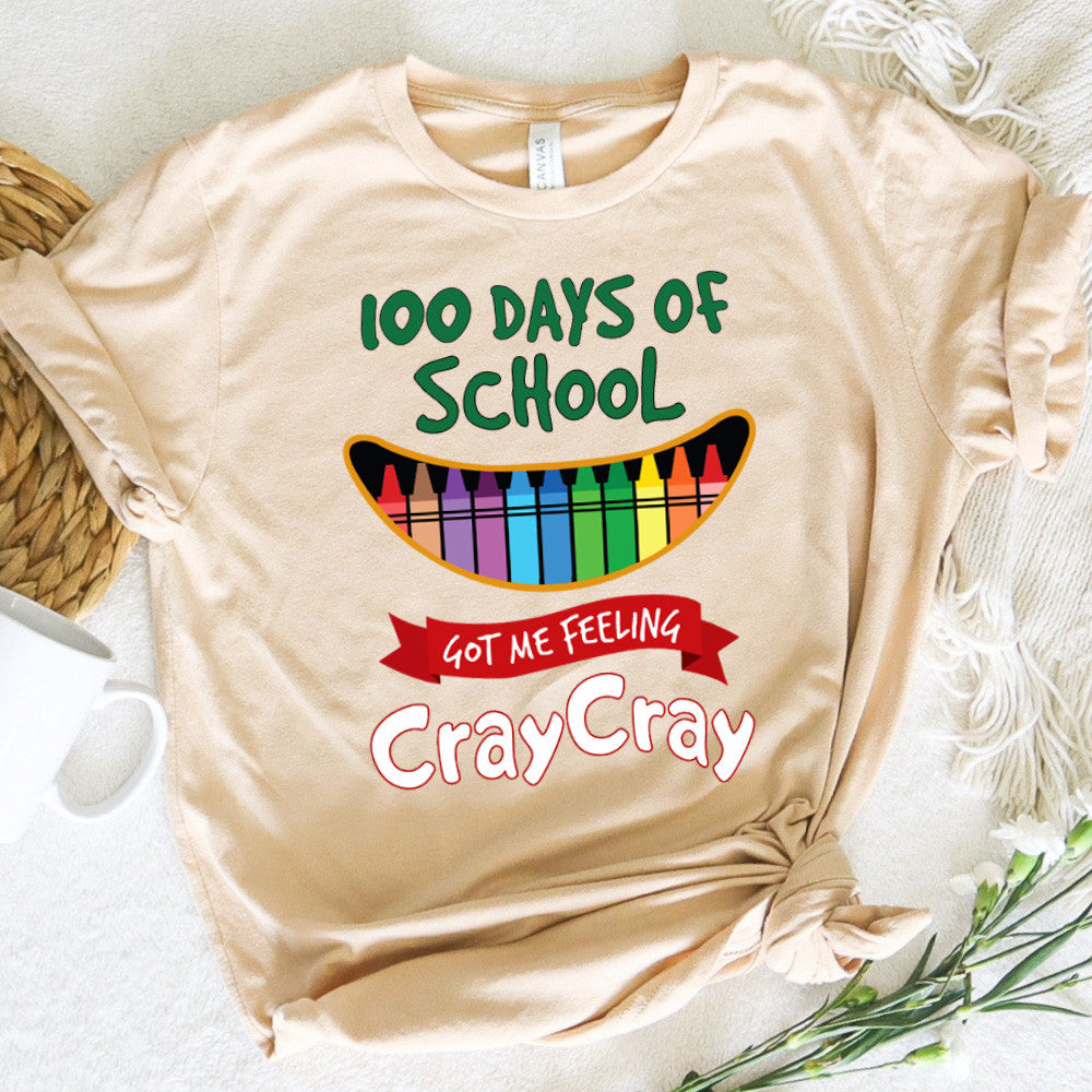 Teacher Graphic Tee Happy 100 Days Of School