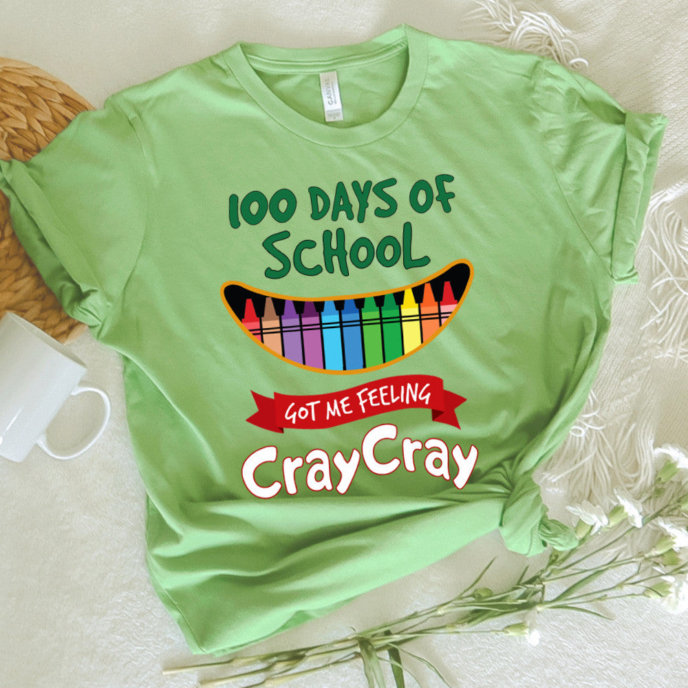 Teacher Graphic Tee Happy 100 Days Of School