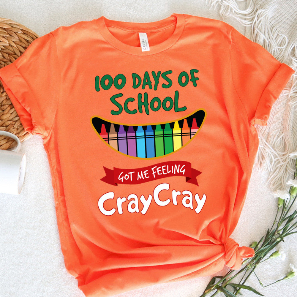 Teacher Graphic Tee Happy 100 Days Of School