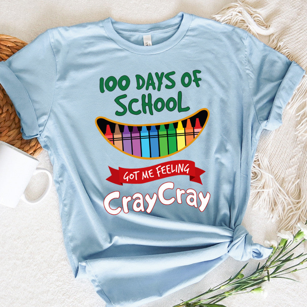 Teacher Graphic Tee Happy 100 Days Of School