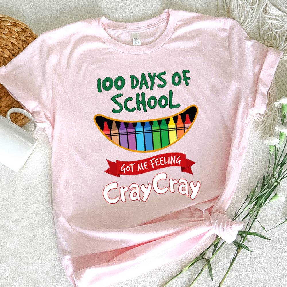 Teacher Graphic Tee Happy 100 Days Of School