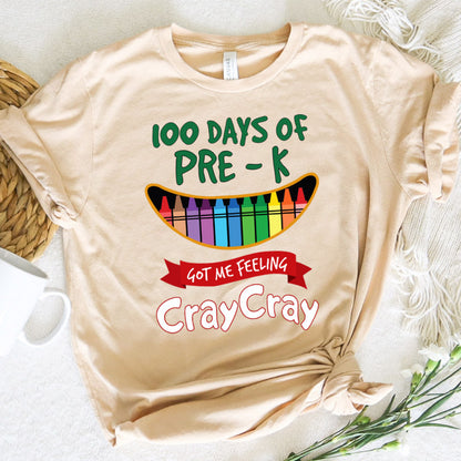 Teacher Graphic Tee Happy 100 Days Of Pre-K