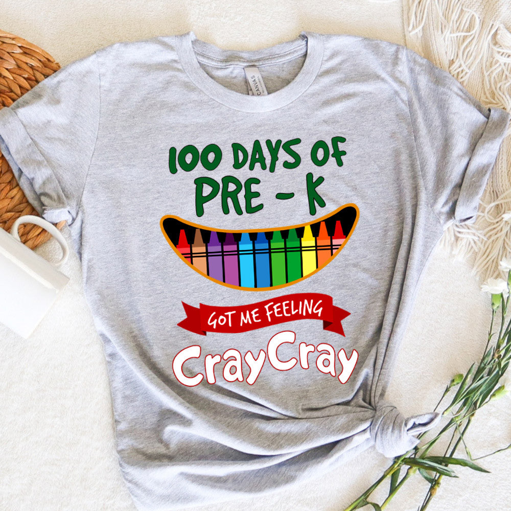 Teacher Graphic Tee Happy 100 Days Of Pre-K