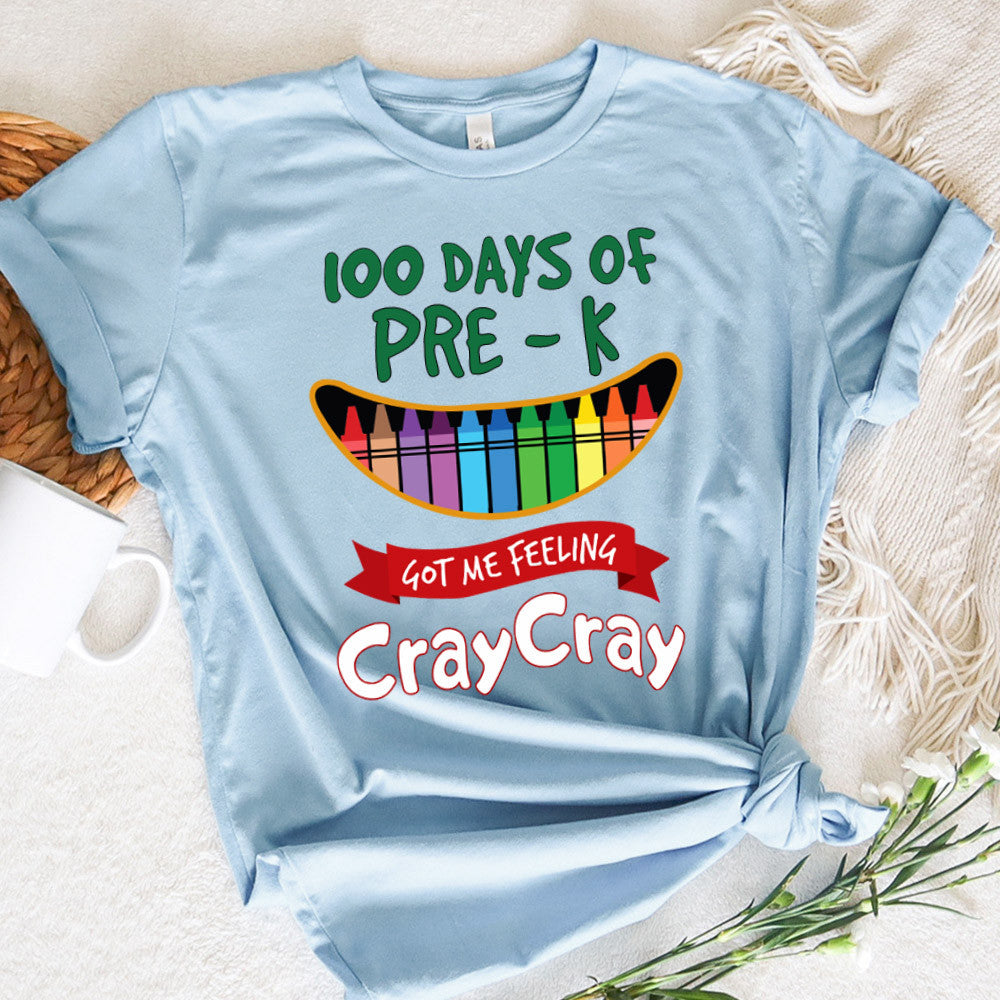 Teacher Graphic Tee Happy 100 Days Of Pre-K