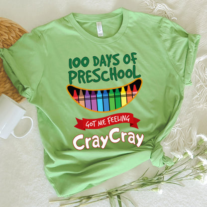 Teacher Graphic Tee Happy 100 Days Of PreSchool