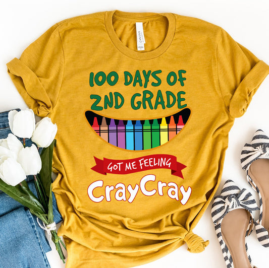 Teacher Graphic Tee Happy 100 Days Of 2nd Grade