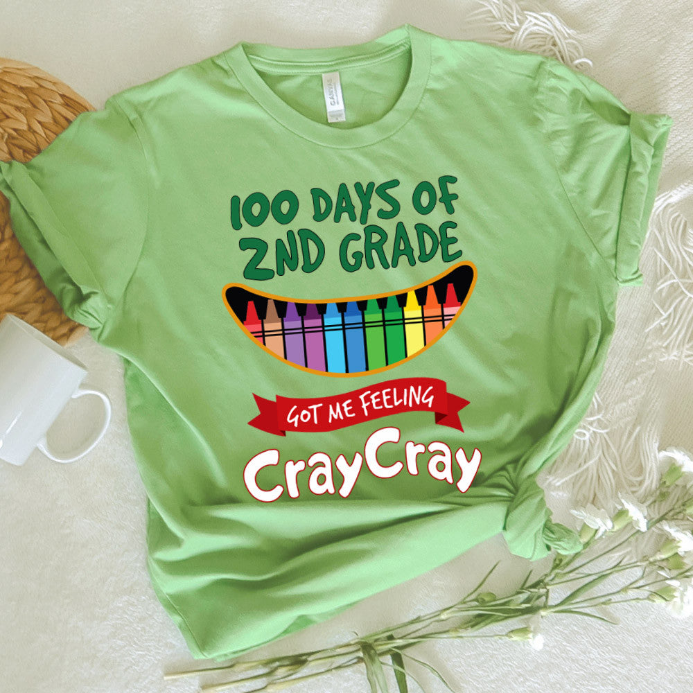 Teacher Graphic Tee Happy 100 Days Of 2nd Grade