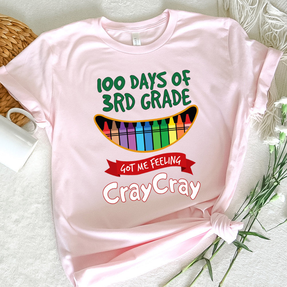 Teacher Graphic Tee Happy 100 Days Of 3rd Grade