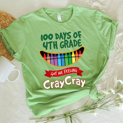 Teacher Graphic Tee Happy 100 Days Of 4th Grade