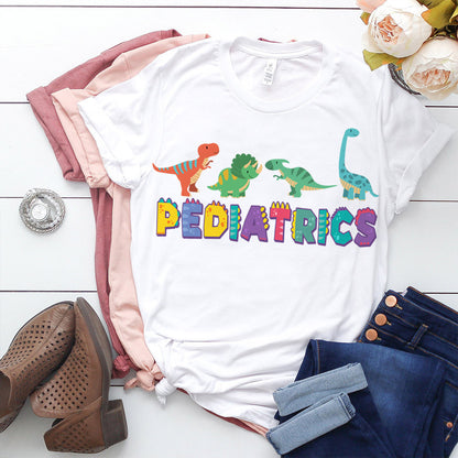 Pediatric Nurse Graphic Tee Dinosaurs Pediatrics